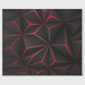 Papier Cadeau techno futuriste Abstrait en polygone noir (Plat)