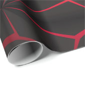 Papier Cadeau techno futuriste Abstrait en polygone noir (Coin rond)
