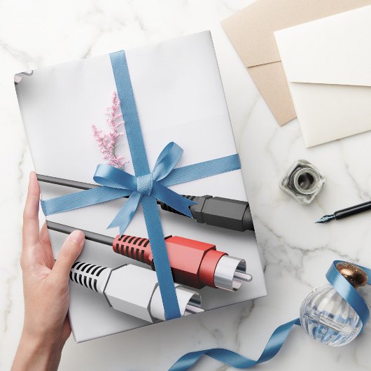 Papier Cadeau Technologie Vintage des câbles audio