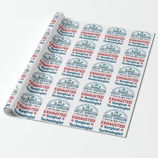 Papier Cadeau Technologue chirurgical épuisé Funny Scrub Tech (Déroulé)