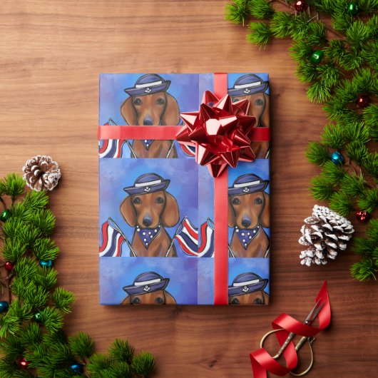 Papier Cadeau Teckel (Cadeau de vacances)