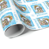 Papier Cadeau Teckel à poils durs heureux de Howlidays (Coin rond)