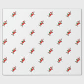 Papier Cadeau Teckel de Noël (Plat)