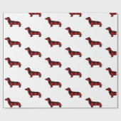 Papier Cadeau Teckel de plaid de Buffalo (Plat)