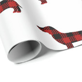 Papier Cadeau Teckel de plaid de Buffalo (Coin rond)