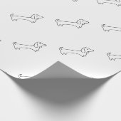 PAPIER CADEAU TECKEL, HOT-DOG, CHIEN DE SAUCISSE, MIGNON, (Coin)