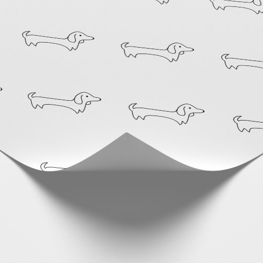 PAPIER CADEAU TECKEL, HOT-DOG, CHIEN DE SAUCISSE, MIGNON, (Coin)