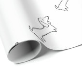 PAPIER CADEAU TECKEL, HOT-DOG, CHIEN DE SAUCISSE, MIGNON, (Coin rond)