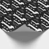 Papier Cadeau Teckels dans la neige avec Noël de coeurs (Coin)