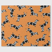 Papier Cadeau Teckels de maman de Halloween (Plat)