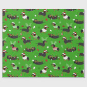 Papier Cadeau Teckels de Noël (Plat)