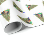 Papier Cadeau Teckels écossais à Noël (Coin rond)
