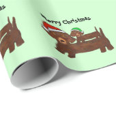 Papier Cadeau Teckels ornés (Coin rond)