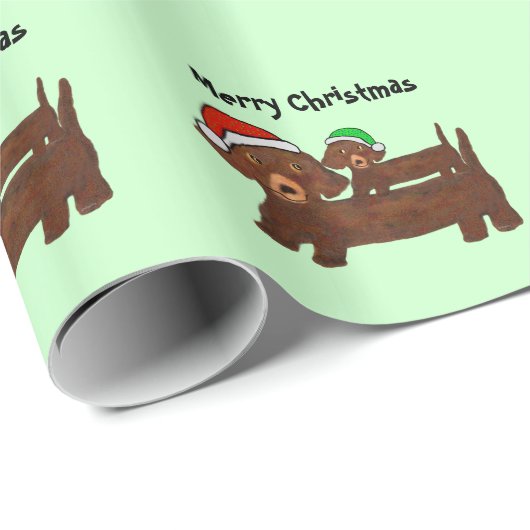 Papier Cadeau Teckels ornés (Coin rond)