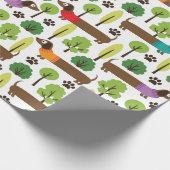 Papier Cadeau Teckels sur une promenade en parc (Coin)