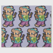Papier Cadeau Teddy Bear Artiste (Plat)