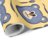 Papier Cadeau Teddy Bear Face (garçon) (Coin rond)