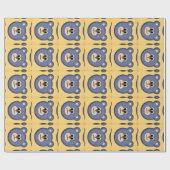 Papier Cadeau Teddy Bear Face (garçon) (Plat)