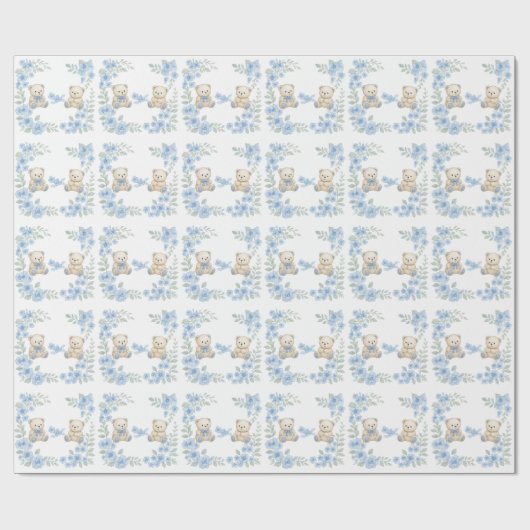 Papier Cadeau Teddy Bear fête d'anniversaire (Plat)