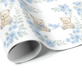 Papier Cadeau Teddy Bear fête d'anniversaire (Coin rond)
