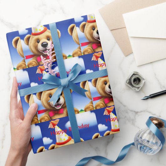 Papier Cadeau Teddy Bear Joyeux anniversaire papier enveloppant (Cadeaux)