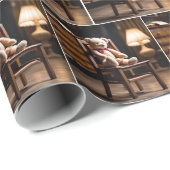 Papier Cadeau Teddy Bear Sur Une Chaise (Coin rond)