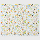 Papier Cadeau Teddy Bear Surfers (Plat)