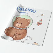 Papier Cadeau Teddy l'explorateur de l'espace (Déroulé)