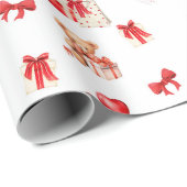 Papier Cadeau Teddy Saint Valentin mignonne avec Ballons en form (Coin rond)