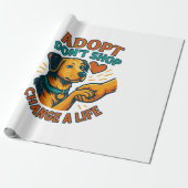 Papier Cadeau Tee J'aime Adopté un Animal (Déroulé)