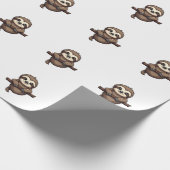 Papier Cadeau Tee-shirt de paresseux gravé Art animal vintage (2 (Coin)