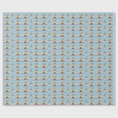 Papier Cadeau Teepee moderne modèle tribal lightblue SIRAdesign (Plat)