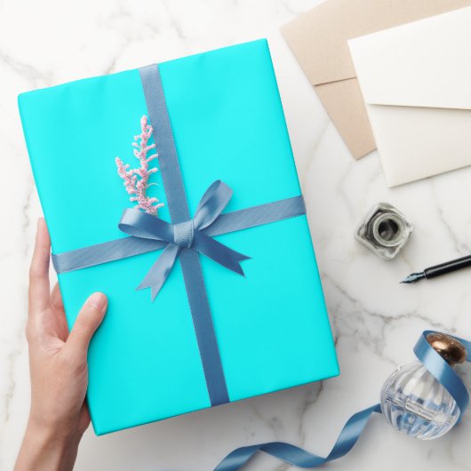 Papier Cadeau Teinte de couleur bleu aqua uni (Cadeaux)