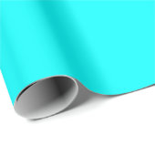 Papier Cadeau Teinte de couleur bleu aqua uni (Coin rond)