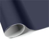 Papier Cadeau Teinte de couleur bleu noir uni (Coin rond)