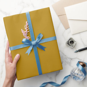 Papier Cadeau Teinte de couleur or miel brûlé uni