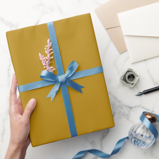 Papier Cadeau Teinte de couleur or miel brûlé uni (Cadeaux)