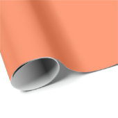 Papier Cadeau Teinte de couleur orange corail uni (Coin rond)