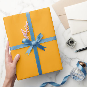 Papier Cadeau Teinte de couleur orange Plain Citrus Shine