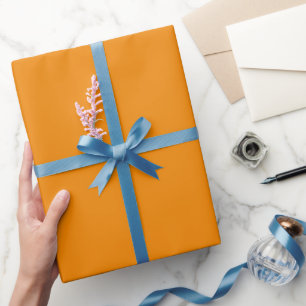 Papier Cadeau Teinte de couleur orange twist tangerine simple