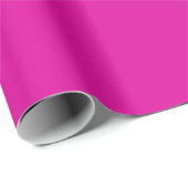 Papier Cadeau Teinte de couleur rose choquant uni (Coin rond)