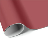 Papier Cadeau Teinte de couleur rouge brique uni (Coin rond)