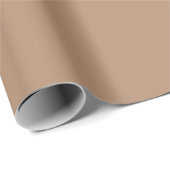 Papier Cadeau Teinte de couleur taupe uni (Coin rond)