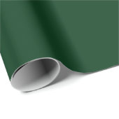 Papier Cadeau Teinte de couleur vert forêt uni (Coin rond)