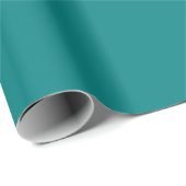 Papier Cadeau Teinte de couleur vert sarcelle uni (Coin rond)