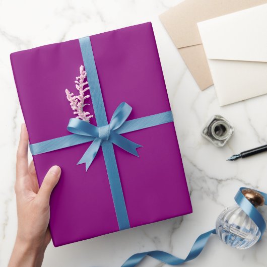 Papier Cadeau Teinte de couleur violet vif simple (Cadeaux)