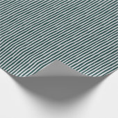 Papier Cadeau Teinte de sarcelle foncée et gris clair rayures ba (Coin)
