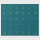 Papier Cadeau Teinte sarcelle foncé et couleurs dorées Professio (Plat)