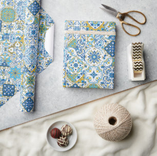 Papier Cadeau Teintes méditerranéennes/ Azulejos