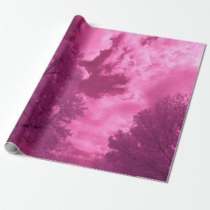 Papier Cadeau Teintes rose profond infrarouge nuageux